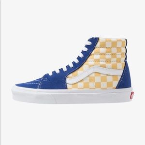 Sk8 Hi BMX Checkerboard High Top Yellow Blue Vans
